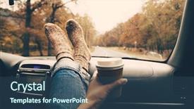  Presentation with rain fall - PPT layouts consisting of drops on windshield freedom travel background and a ocean colored foreground