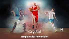  Presentation with basketball collage - Slides enhanced with drops undrer stadium lights baseball background and a tawny brown colored foreground