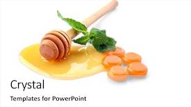  Presentation with mint - Amazing PPT theme having garganta - cough drops with honey backdrop and a white colored foreground
