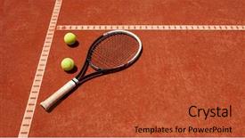  Presentation with tennis - Slide set featuring dross at tennis court background and a red colored foreground