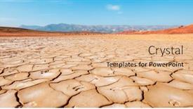  Presentation with drought - Presentation theme with drought-cracked-landscape-in-africa background and a coral colored foreground