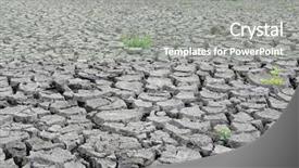  Presentation with climate change - Colorful slide set enhanced with drought cracked river bed climate backdrop and a gray colored foreground