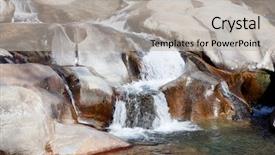  Presentation with drought - Beautiful theme featuring drought flood - beautiful waterfall located backdrop and a  colored foreground