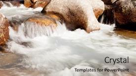  Presentation with waterfall - Colorful slide deck enhanced with drought flood - beautiful waterfall located backdrop and a  colored foreground