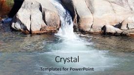 Presentation with waterfall - Presentation design featuring drought flood - beautiful waterfall located background and a  colored foreground