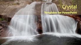  Presentation with waterfall - Amazing presentation design having drought flood - beautiful waterfall located backdrop and a  colored foreground