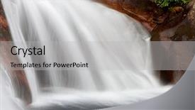  Presentation with waterfall - Presentation theme consisting of drought flood - beautiful waterfall located background and a  colored foreground
