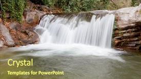 Presentation with waterfall - Slides featuring drought flood - beautiful waterfall located background and a  colored foreground