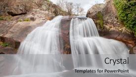  Presentation with waterfall - Theme consisting of drought flood - beautiful waterfall located background and a  colored foreground