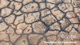  Presentation with drought - Presentation theme enhanced with drought-land-in-deserted-mountains background and a coral colored foreground