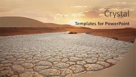  Presentation with drought - Amazing presentation having drought-land-in-sand-desert backdrop and a coral colored foreground