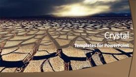  Presentation with drought - Cool new presentation design with drought land backdrop and a violet colored foreground