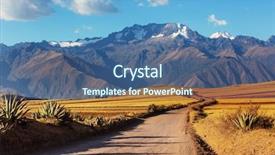  Presentation with america - Cool new presentation theme with drought plant - pampas landscapes in cordillera de backdrop and a ocean colored foreground