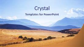  Presentation with drought - Audience pleasing PPT theme consisting of drought plant - pampas landscapes in cordillera de backdrop and a sky blue colored foreground