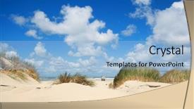  Presentation with drowning - Amazing PPT theme having drowning house at the beach backdrop and a light blue colored foreground