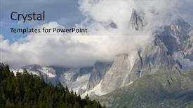  Presentation with blanc - Presentation theme featuring dru peak aiguilles du chamonix mont blanc massif alps chamonix france background and a light blue colored foreground