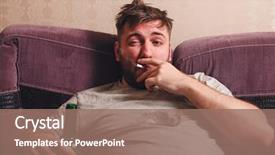  Presentation with depression drug - Slides enhanced with drug abuse - alcohol addicted man in depression background and a coral colored foreground