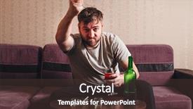  Presentation with depression - Beautiful PPT theme featuring drug abuse - angry drunk man in depression backdrop and a tawny brown colored foreground