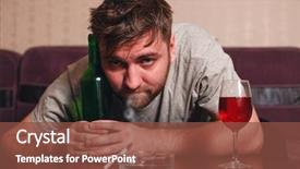  Presentation with alcoholic - Theme enhanced with drug abuse - anonymous alcoholic person in depression background and a tawny brown colored foreground