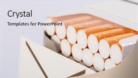  Presentation with cigarettes - Audience pleasing PPT layouts consisting of drug abuse - box of cigarettes backdrop and a sky blue colored foreground