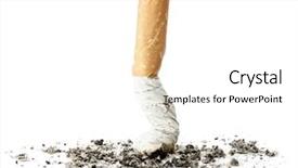  Presentation with cigarette - Colorful presentation theme enhanced with drug abuse - cigarette butt with ash isolated backdrop and a white colored foreground