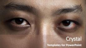  Presentation with insomnia - Beautiful slides featuring drug abuse - close up male eyes insomnia backdrop and a coral colored foreground