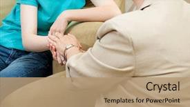  Presentation with drug abuse - Presentation enhanced with drug abuse - depressed girl gets counseling background and a coral colored foreground