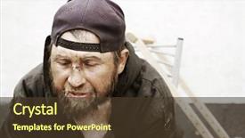  Presentation with homeless - Audience pleasing theme consisting of drug abuse - disabled homeless backdrop and a tawny brown colored foreground