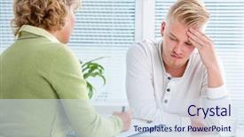  Presentation with drug abuse - Audience pleasing PPT layouts consisting of drug abuse - doctor talking to her male backdrop and a sky blue colored foreground