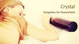  Presentation with anti drunk driving - PPT theme featuring drug abuse - drunk zoung topless woman sleeping background and a cream colored foreground