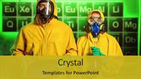  Presentation with man vs woman - Amazing PPT theme having drug abuse - man and woman cooking meth backdrop and a gold colored foreground