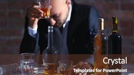  Presentation with smoking - Theme consisting of drug abuse - man drinking whiskey and smoking background and a tawny brown colored foreground