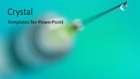  Presentation with drug abuse - PPT theme with drug abuse - medical injection syringe with drop background and a teal colored foreground