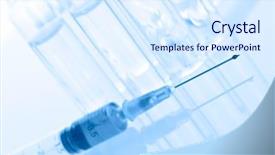  Presentation with vials - Colorful presentation theme enhanced with drug abuse - medicine vials and syringe backdrop and a sky blue colored foreground