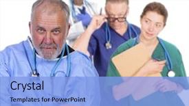  Presentation with drug - Amazing slide deck having drug abuse - portrait of an older doctor backdrop and a light blue colored foreground