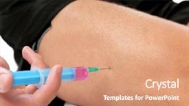  Presentation with tobacco leaves closeup - Cool new PPT layouts with drug abuse - sportsman injecting himself with steroids backdrop and a coral colored foreground