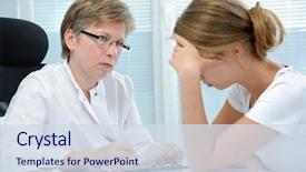  Presentation with depression drug - Colorful PPT layouts enhanced with drug abuse - teenage girl suffering with depression backdrop and a sky blue colored foreground