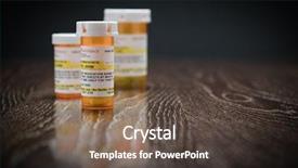  Presentation with release - Presentation theme consisting of drug abuse - variety of non-proprietary prescription medicine background and a tawny brown colored foreground
