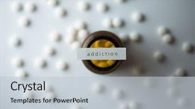  Presentation with addiction - PPT layouts with drug abuse - white medicine tablets or pills background and a lemonade colored foreground