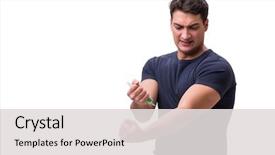  Presentation with drug abuse - Slide deck consisting of drug abuse - young man in doping concept background and a light gray colored foreground