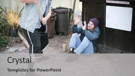  Presentation with homeless - Beautiful theme featuring board products are in the workshop of a carpenter backdrop and a mint green colored foreground