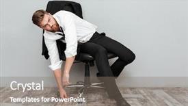  Presentation with office chair - PPT layouts featuring drug abuse business - tired drunk businessman resting background and a gray colored foreground