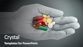  Presentation with substance abuse - Audience pleasing PPT theme consisting of drug abuse concept - hand holding backdrop and a dark gray colored foreground