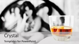  Presentation with alcohol abuse - Amazing PPT theme having drug alcohol abuse - glass of liquor backdrop and a light gray colored foreground