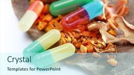  Presentation with herbal medicine - Beautiful presentation theme featuring drug awareness - concept shot of organic herbal backdrop and a cool aqua colored foreground