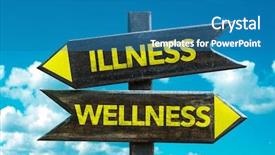  Presentation with chronical illness - Slide set featuring drug awareness - wellness - illness signpost background and a teal colored foreground