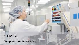  Presentation with drug pharmacy - PPT theme with drug companies - woman worker in pharmacy company background and a light gray colored foreground