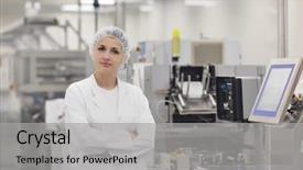  Presentation with contraception and pharmacy - Slides enhanced with drug companies - woman worker in pharmacy company background and a light gray colored foreground