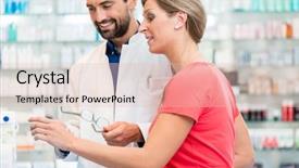  Presentation with pharmacist - PPT layouts consisting of drug counseling - women being helped by pharmacist background and a lemonade colored foreground