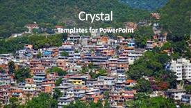  Presentation with urban poor - Presentation design with urban poor - favela in the city background and a ocean colored foreground